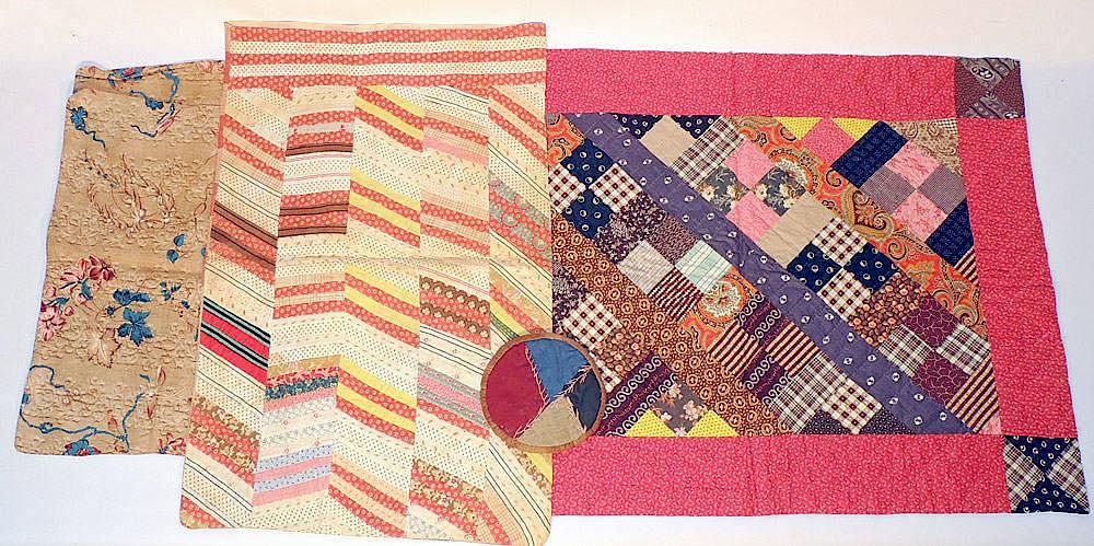 Appraisal: Pennsylvania Textile Grouping To include a pieced crib quilt a