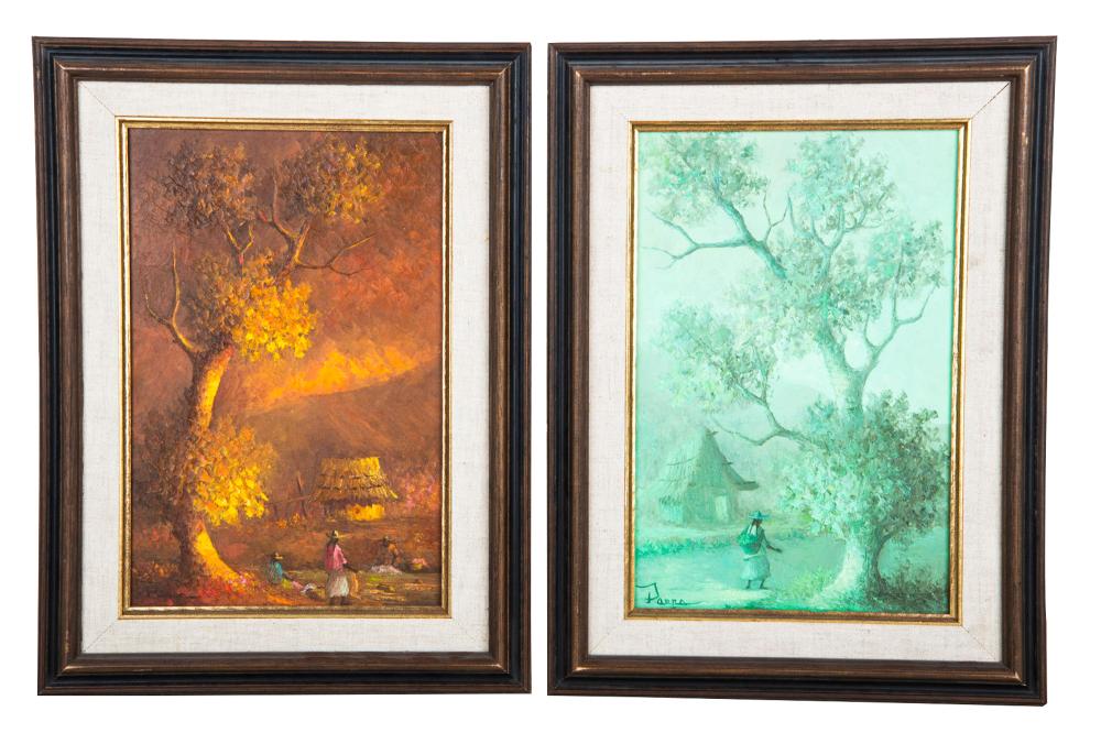 Appraisal: ANTONIO VASQUEZ PARRA - TWO LANDSCAPESoil on canvas each signed