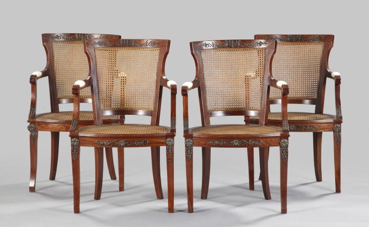 Appraisal: Suite of Four Directoire-Style Fauteuils fourth quarter th century each