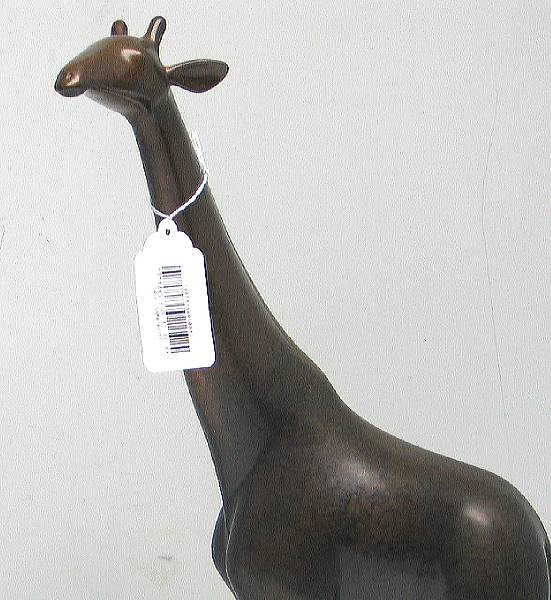 Appraisal: A patinated bronze figure of a giraffe Raffie cast after