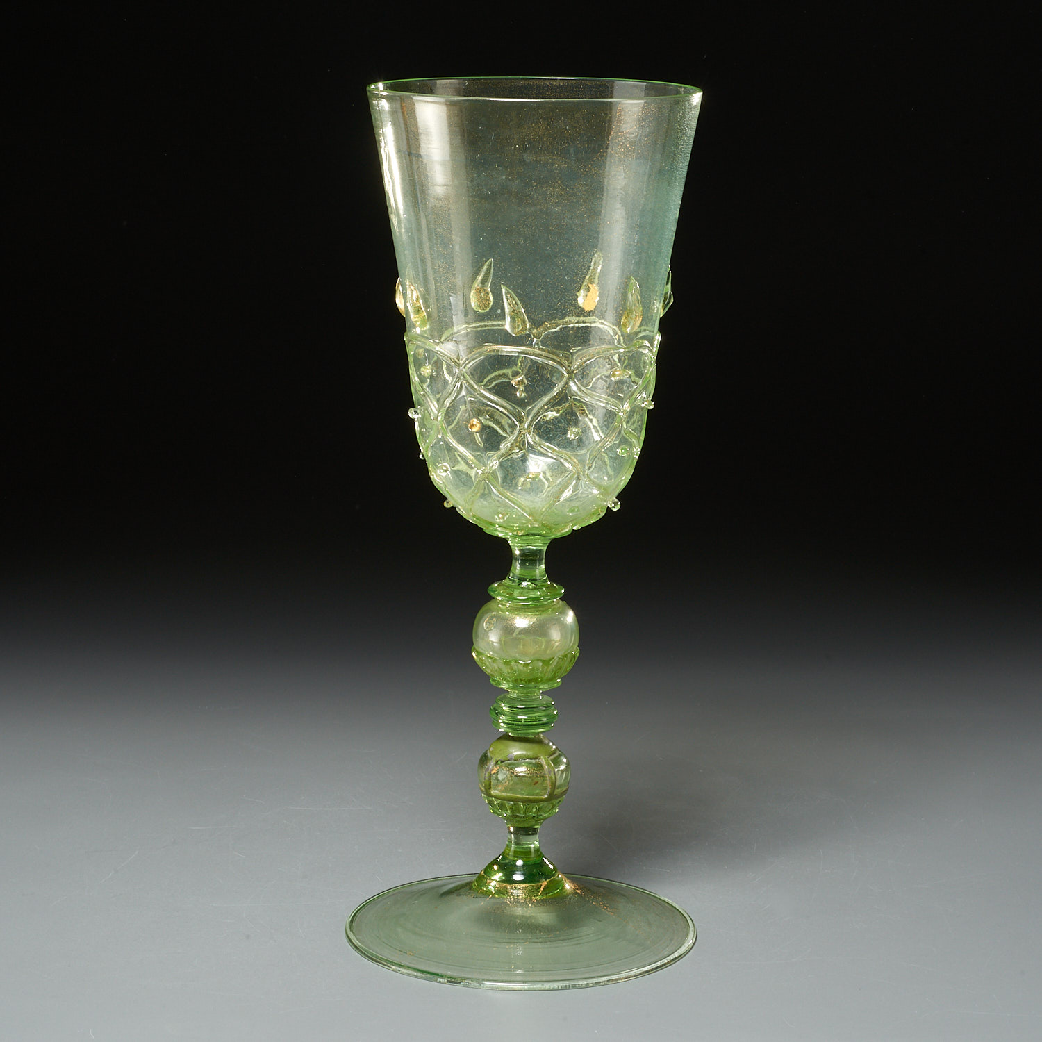 Appraisal: LARGE EARLY VENETIAN GLASS STEM CUP th th c poss