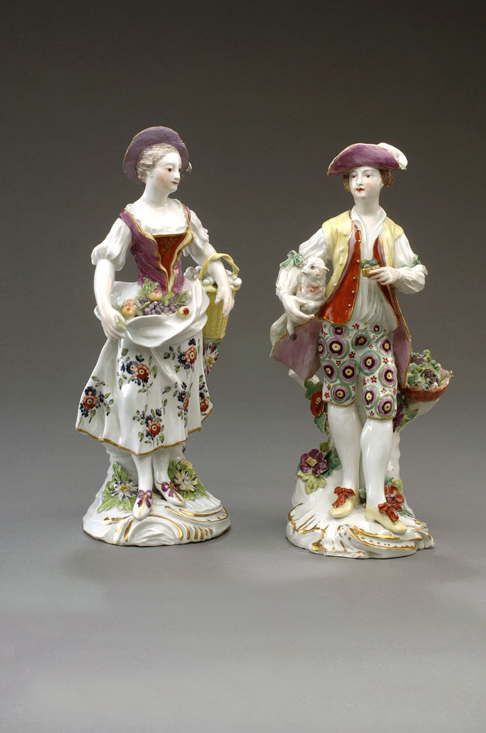 Appraisal: PAIR OF DERBY PORCELAIN FIGURES OF FRUIT VENDORS CIRCA The