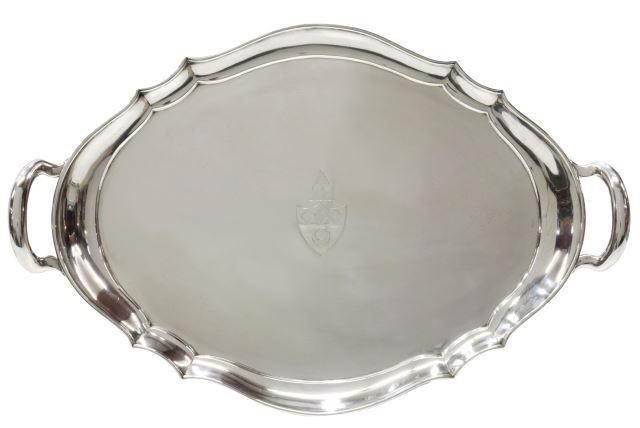 Appraisal: American sterling silver tea tray Tiffany Company Makers c -