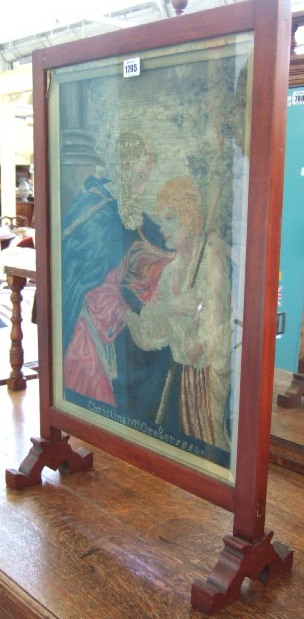 Appraisal: A Victorian needlework panel depicting a religious scene detailed 'Christina