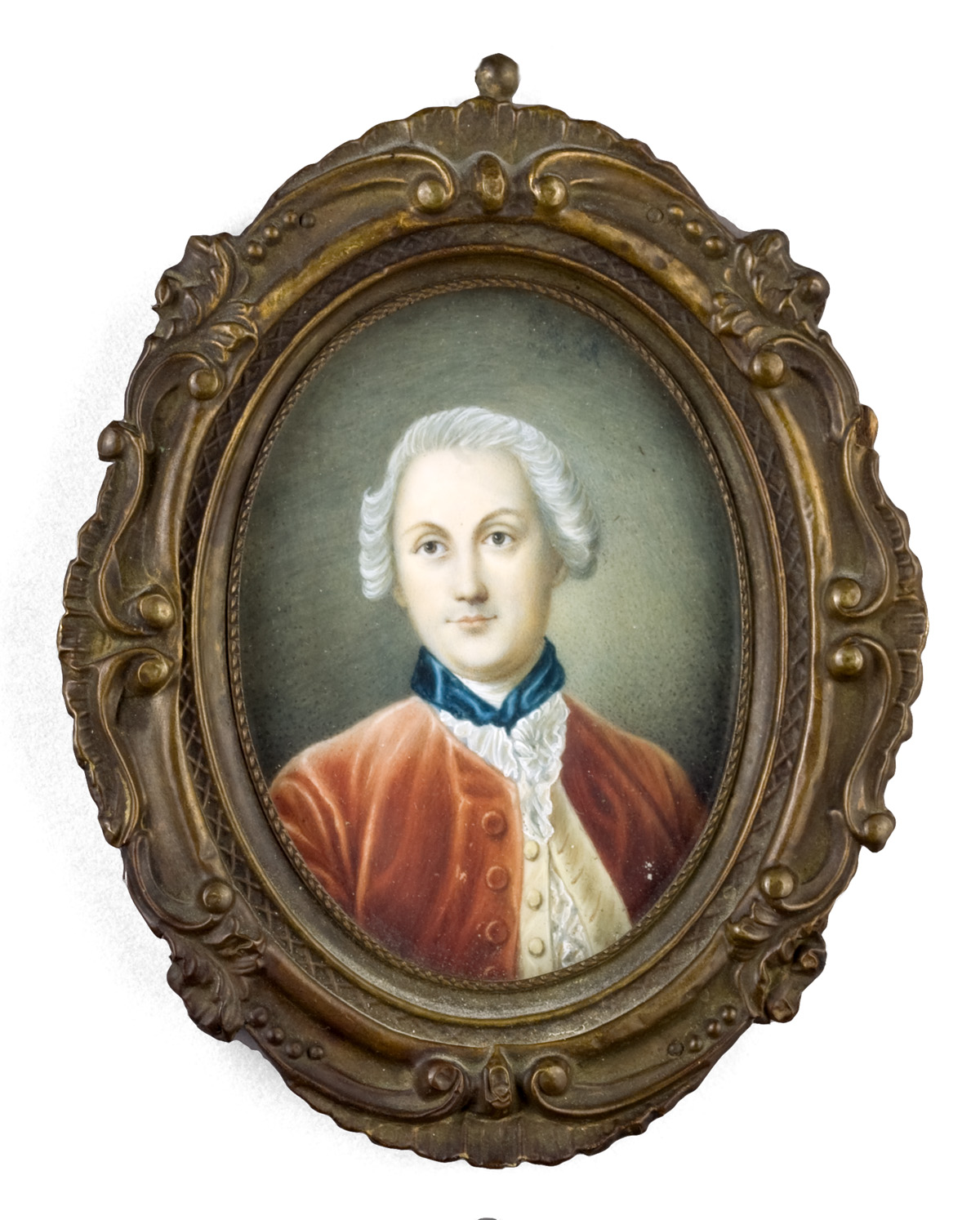 Appraisal: CONTINENTAL OVAL MINIATURE PORTRAIT OF AN EIGHTEENTH CENTURY GENTLEMAN Watercolor