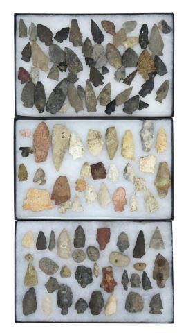 Appraisal: lot Native American artifact group from various states including arrowheads