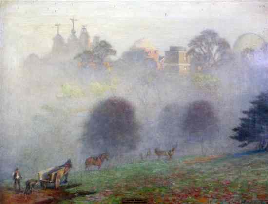 Appraisal: Arthur Ellis - oil on canvas Autumn morning Greenwich Observatory