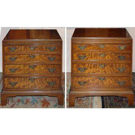 Appraisal: Pair of George III Style Mahogany Bachelor's Chests of Drawers