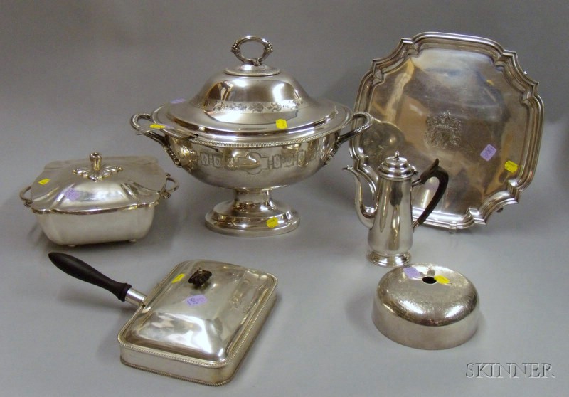 Appraisal: Group of Silver Plated Items large covered tureen food cover