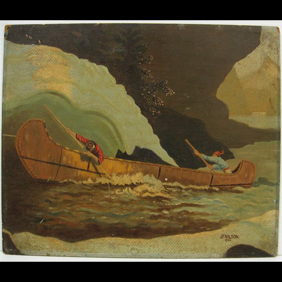 Appraisal: CANOERS JOHN FRANCIS WILSON - CANADIAN OIL ON MASONITE DATED