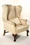 Appraisal: WING CHAIR - Period Queen Anne upholstered wing chair with