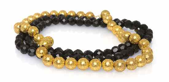 Appraisal: A Karat Gold Bead Necklace consisting of numerous beads measuring