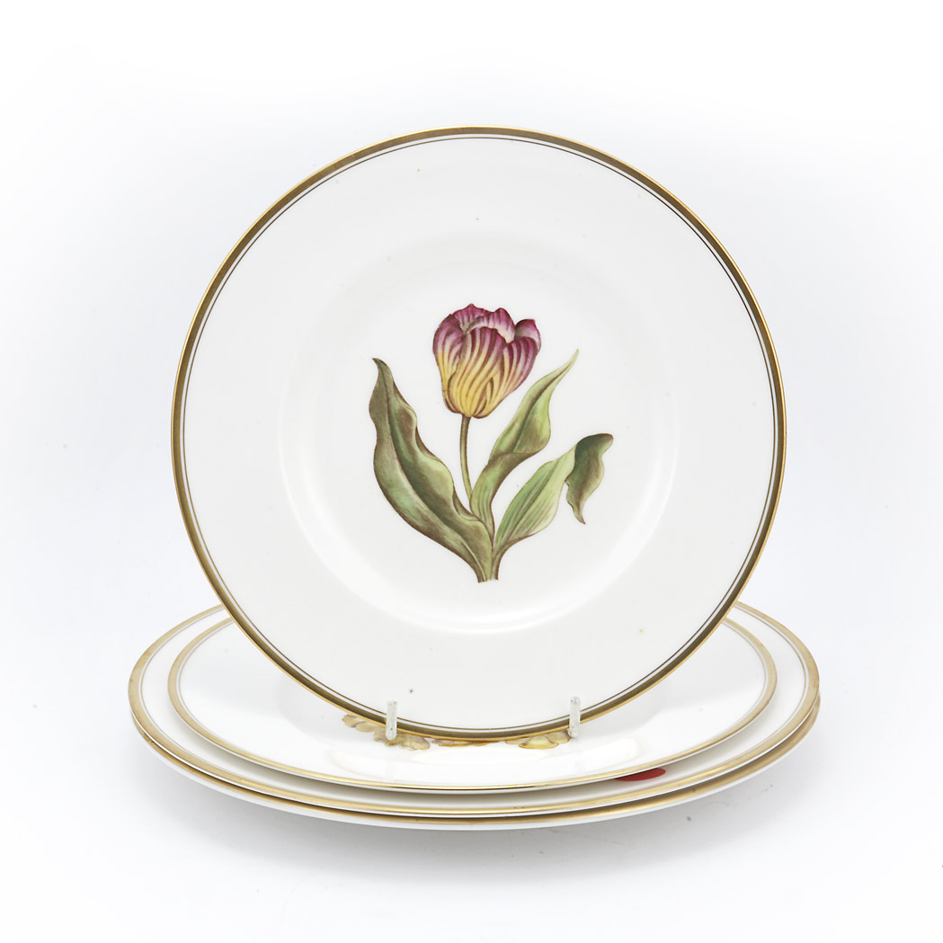 Appraisal: Royal Worcester Floral Decorated Porcelain Partial Dinner Service Approximately twenty-four