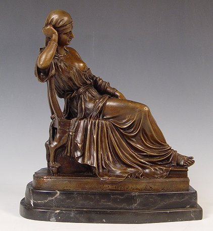 Appraisal: SEATED FEMALE NUDE BRONZE MAIDEN Appears to have age ''