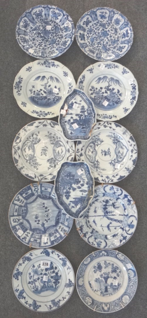 Appraisal: A group of ten Chinese export blue and white plates