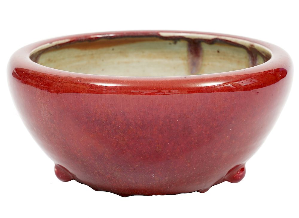 Appraisal: Sang de Boeuf Glazed Tripod Bowl Sang de Boeuf glazed