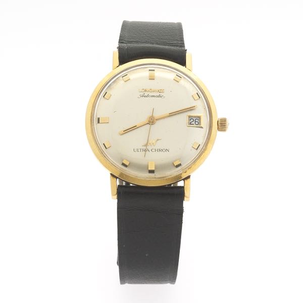 Appraisal: K GOLD CASED LONGINES ULTRA-CHRON mm case Uni-directional brushed white