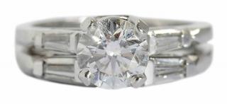 Appraisal: Platinum and Diamond Bridal Set engagement ring with prong set