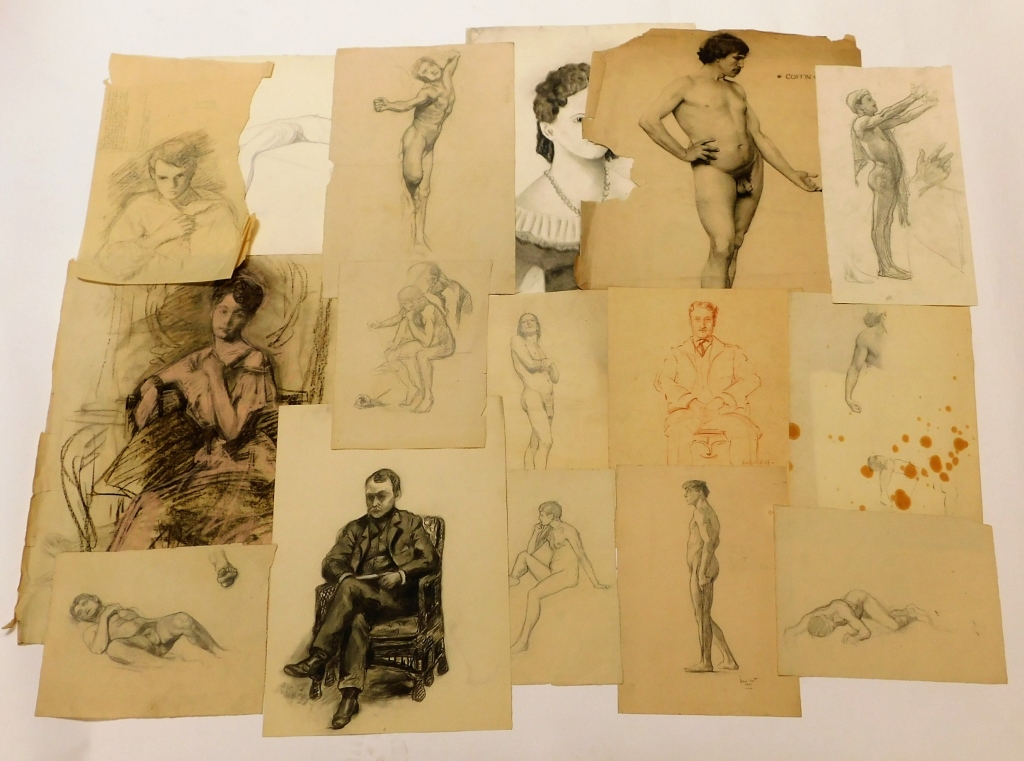 Appraisal: WILLIAM HASKELL COFFIN NUDE FIGURE DRAWINGS United States - Taken