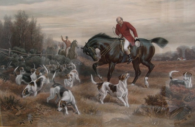 Appraisal: After W Hopkins Two Nineteenth Century aquatint engravings hunting scenes