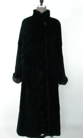 Appraisal: Black Sheared Mink Coat Reversible to Rain Taffeta w Traditional