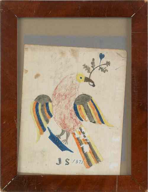 Appraisal: Watercolor drawing of an eagle initialed J S dated x