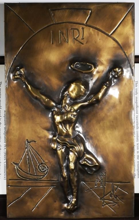 Appraisal: Limited edition patinated bronze finished plaque depicting Christ of St