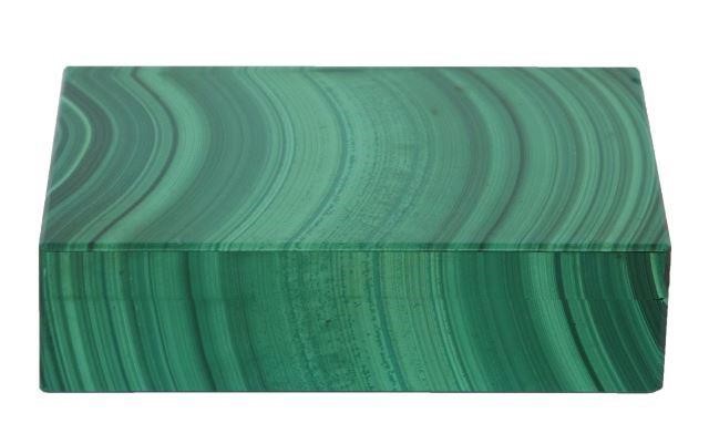 Appraisal: Italian green malachite desk or table box bearing tag Scultori