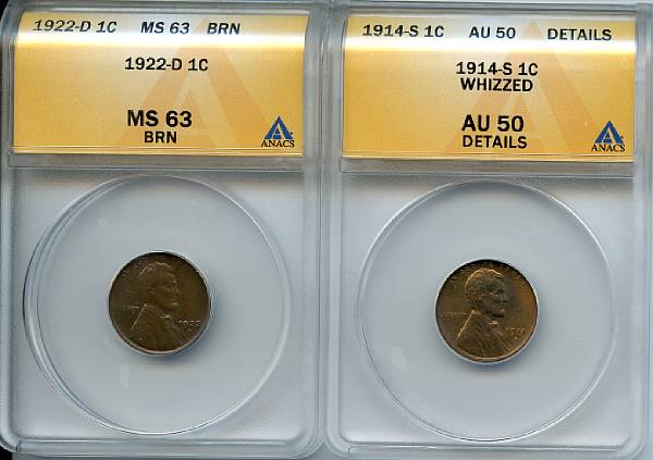 Appraisal: Lincoln Small Cents -S C AU Details Whizzed ANACS -D