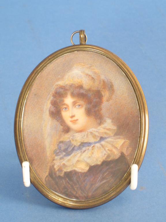 Appraisal: ENGLISH SCHOOL MID TH CENTURY Portrait miniature of a lady