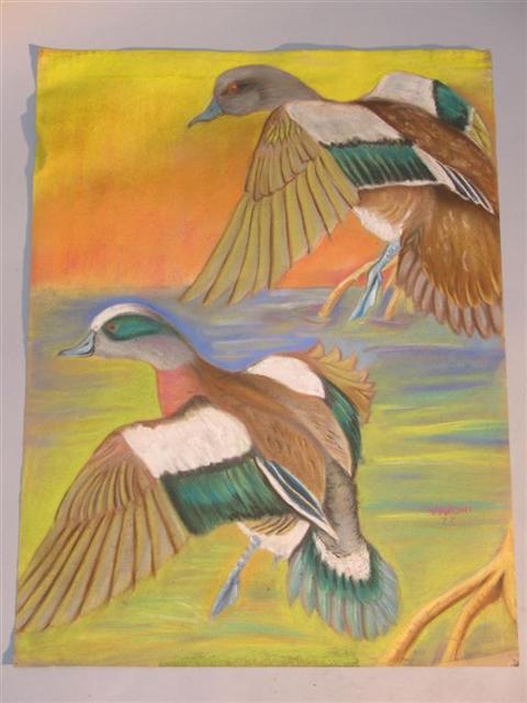 Appraisal: VIVONI TH CENTURY MALLARDS Pastel on paper x in Unframed