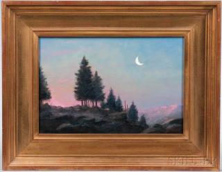 Appraisal: William R Davis Massachusetts - Moonlit Landscape William R Davis