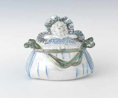 Appraisal: Lustre Glazed Porcelain Tobacco Jar Molded porcelain tobacco jar in