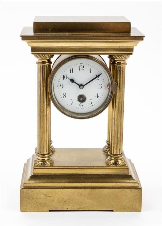 Appraisal: Sale Lot An Empire Style Brass Mantel Clock of temple