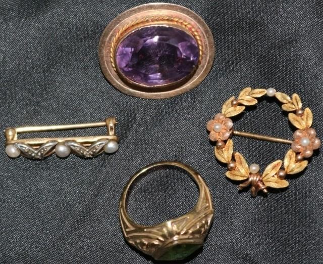 Appraisal: LOT OF PIECES OF GOLD JEWELRY TO INCLUDE KT TESTED