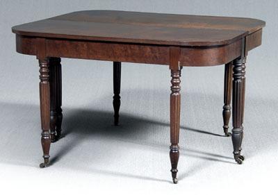 Appraisal: Pair Federal D-end dining tables each in figured mahogany with