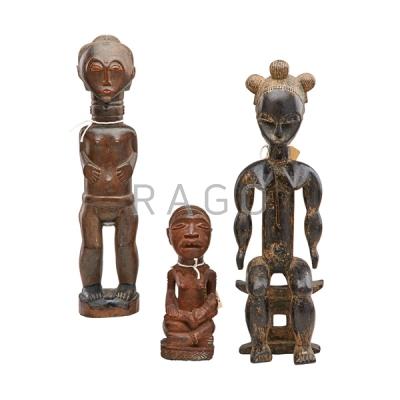 Appraisal: ASHANTI AND BAULE PEOPLE CONGO AFRICAN CARVED Condition Report