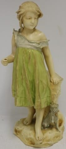 Appraisal: LATE TH C LARGE AMPHORA FIGURAL VASE WITH YOUNGGIRL AND