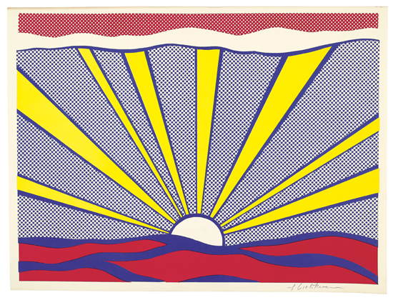 Appraisal: ROY LICHTENSTEIN Sunrise Color offset lithograph x mm x inches