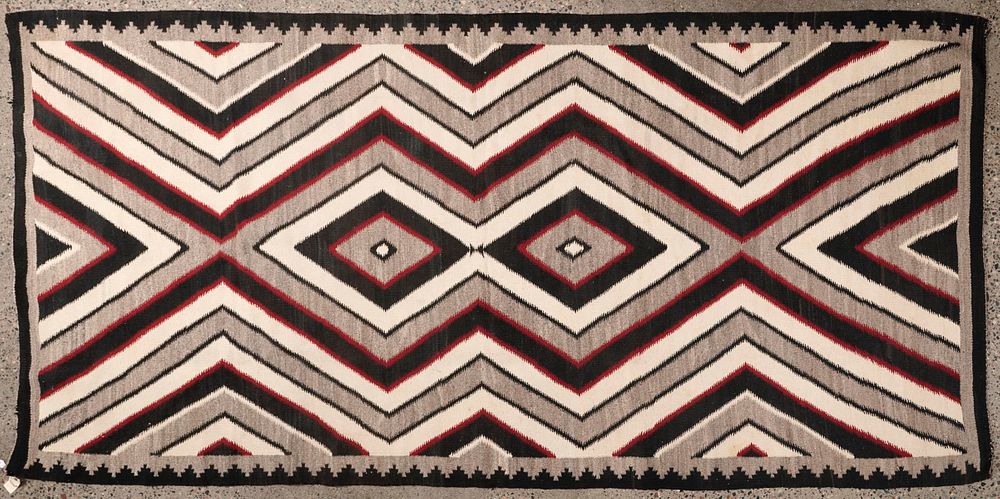 Appraisal: Navajo Blanket Double Medicine Man's Eye ' x ' Large