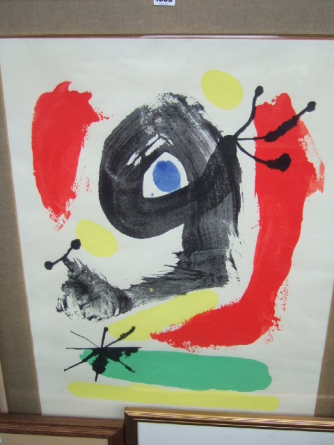 Appraisal: After Joan Miro Abstract composition colour lithograph bears a signature