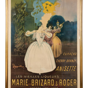 Appraisal: Leonetto Cappiello French - Marie Brizard Roger chromolithograph signed Cappiello