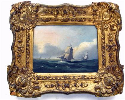 Appraisal: James Miller Huggings British th century shipping in open seas