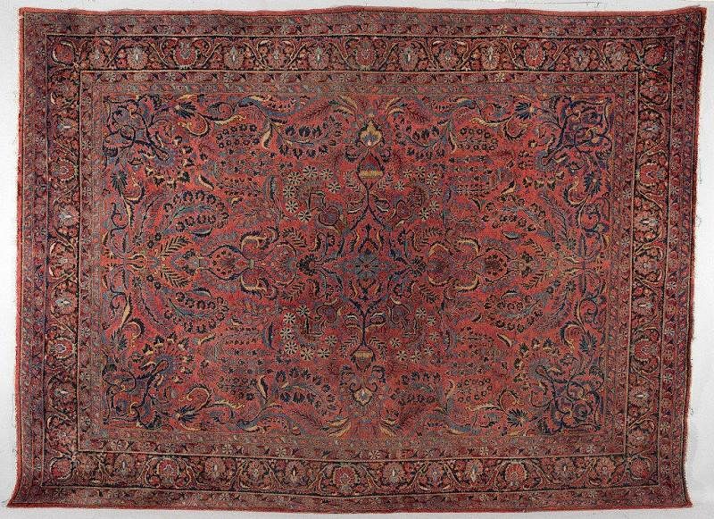 Appraisal: Semi-antique Persian Sarouk Carpet Semi-antique Persian Sarouk Carpet ft in