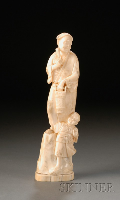 Appraisal: Marine Ivory Carving Japan late th century study of a