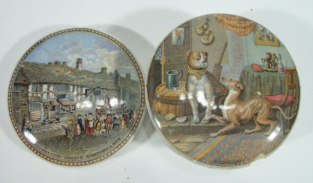 Appraisal: Two Victorian Prattware pot lids - Contrast and Shakespeare's House