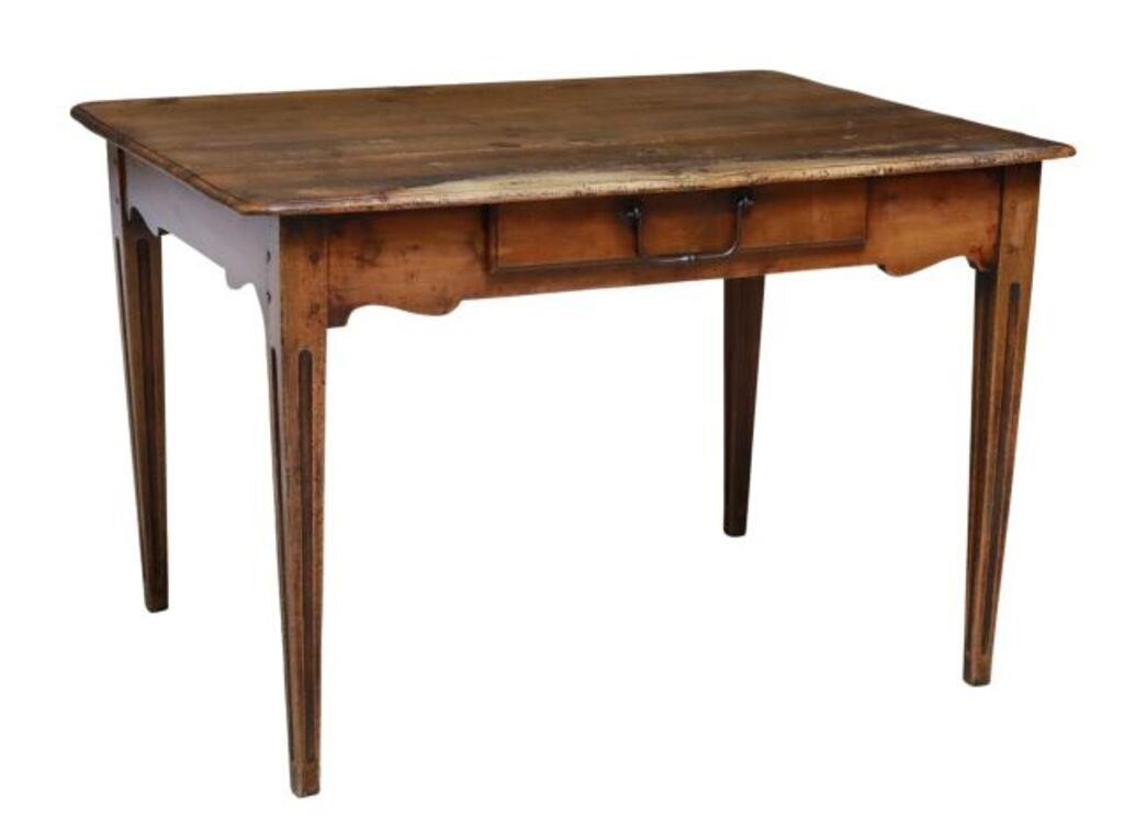 Appraisal: French Provincial writing or work table th th c plank