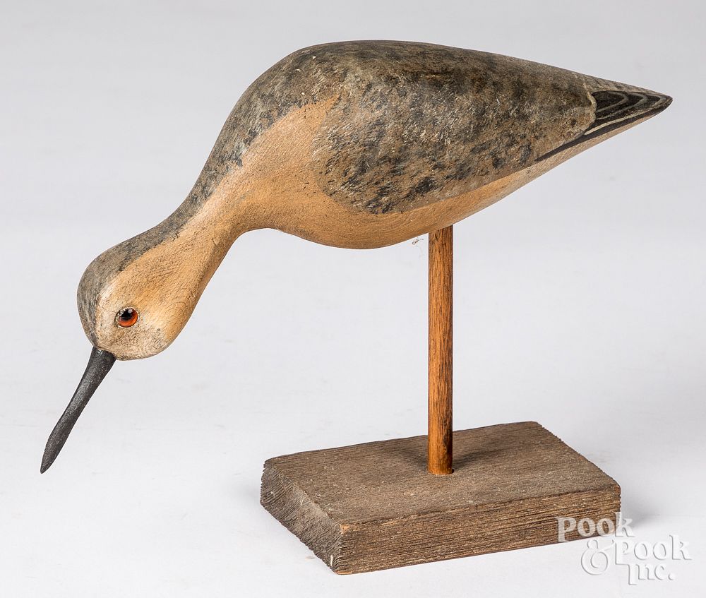 Appraisal: Harry Shourds carved and painted shorebird decoy Contemporary Harry V