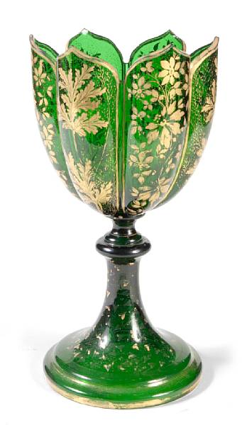 Appraisal: A Bohemian glass goblet height in