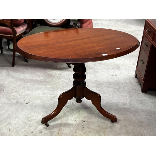 Appraisal: Antique oval pedestal table approx cm H x cm W